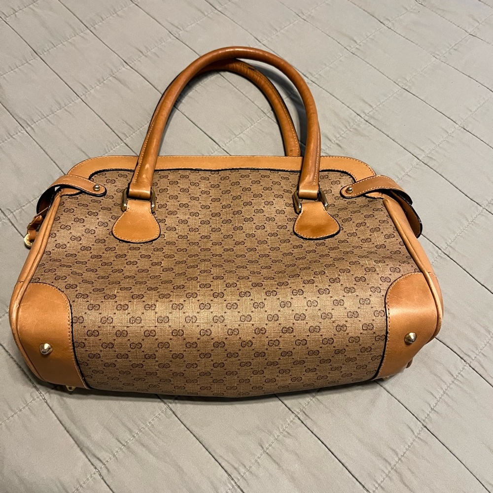 1970s Gucci 2-handle tan purse - Picture 8 of 16